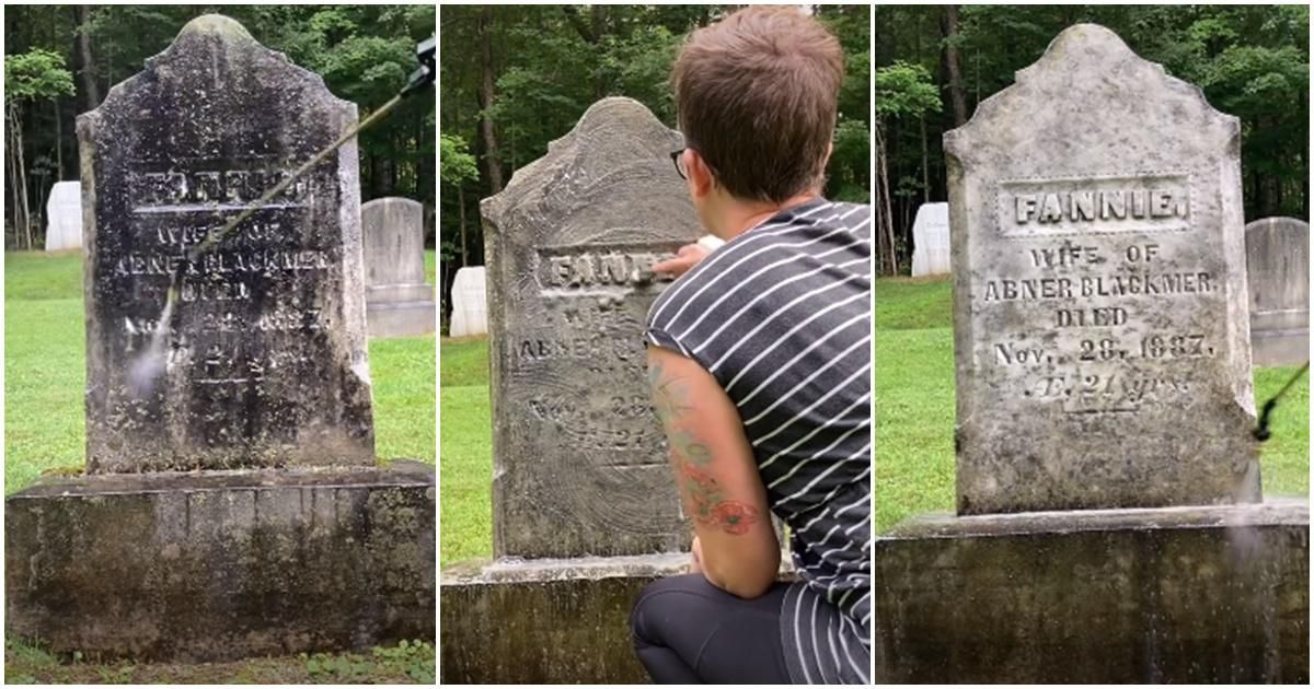 Woman cleans centuries old tombstones and shares the stories of