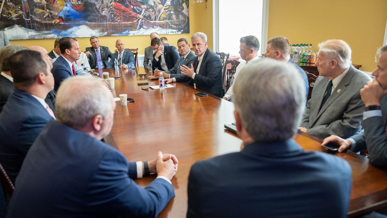 Rep. Kevin McCarthy leads an Afghan discussion with Republican Congressmen. 