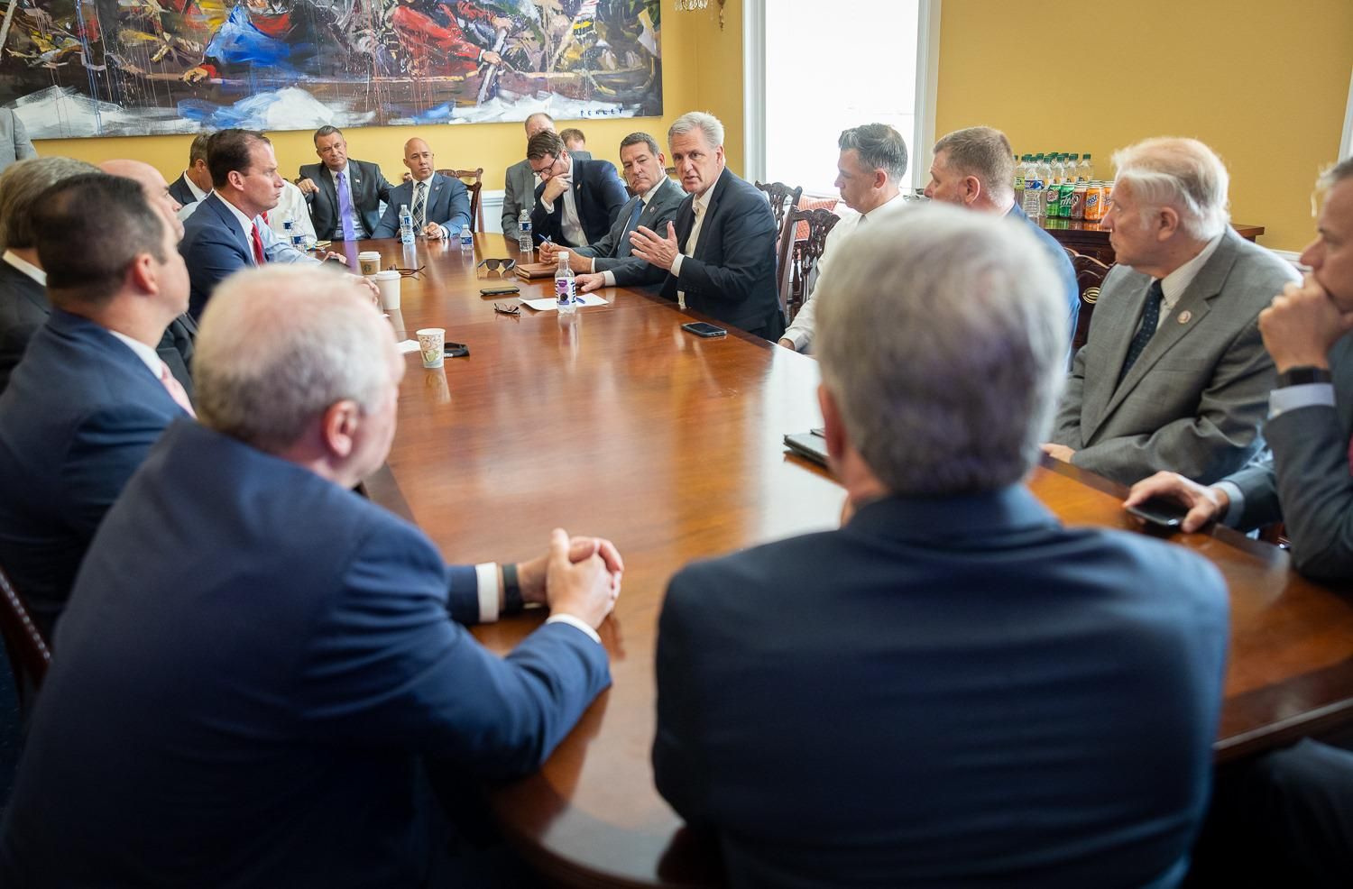 Rep. Kevin McCarthy leads an Afghan discussion with Republican Congressmen. 