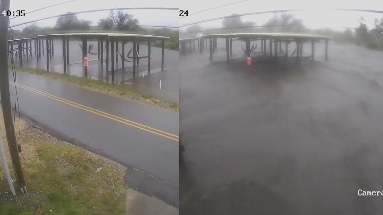 Timelapse video shows Hurricane Ida flood Louisiana fire station in only an hour