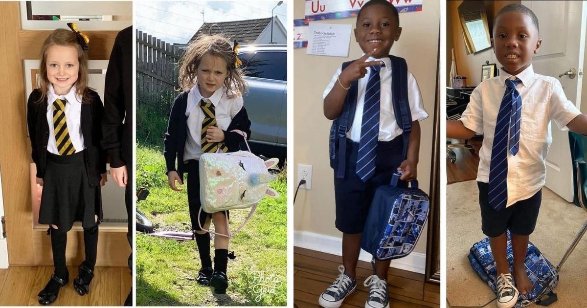 Parents are sharing hilarious before and after pictures of their kids' first day of school
