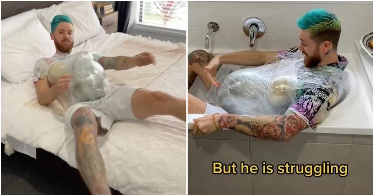 Overconfident father-to-be tried to prove that pregnancy was easy. It didn't go well.