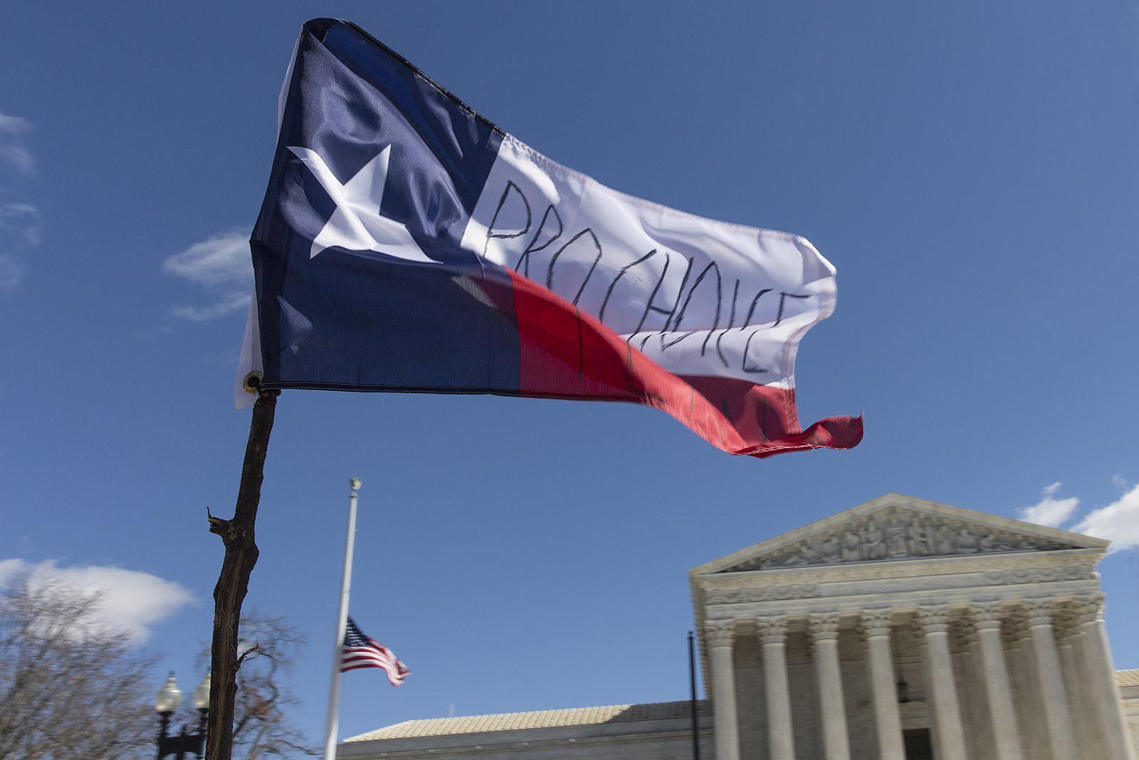 Pro-choice protest in front of the Supreme Court. 