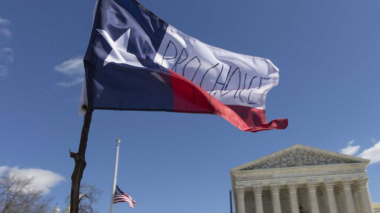 Pro-choice protest in front of the Supreme Court.