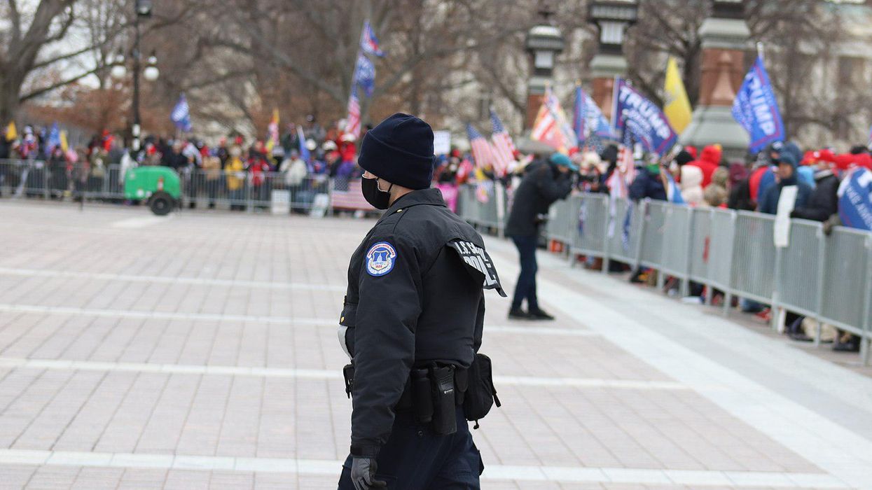 Capitol Police officer during the Capitol insurrection on January 6, 2021.