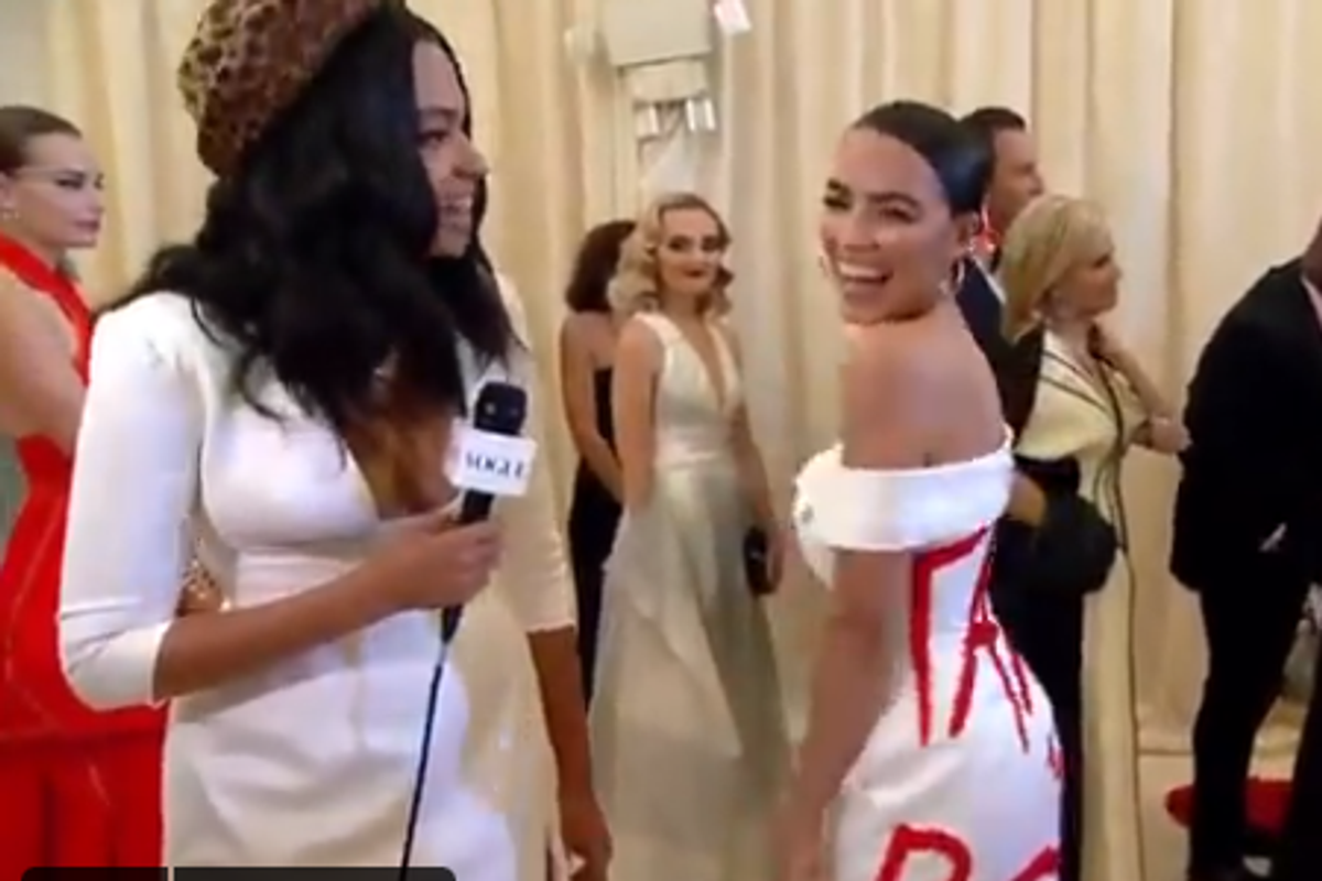 AOC Went To Met Gala Last Night Just To Hurt Conservative White Male Feelings, What A Asshole