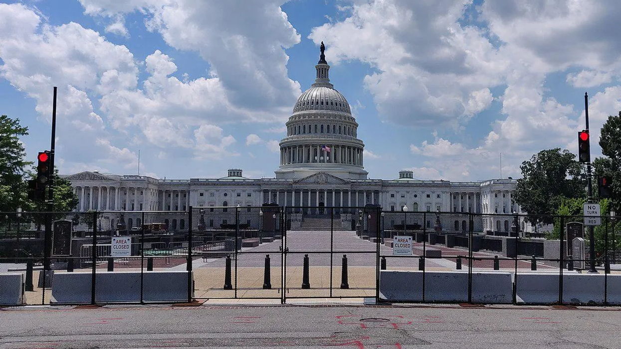 Fencing in front of the Capitol.