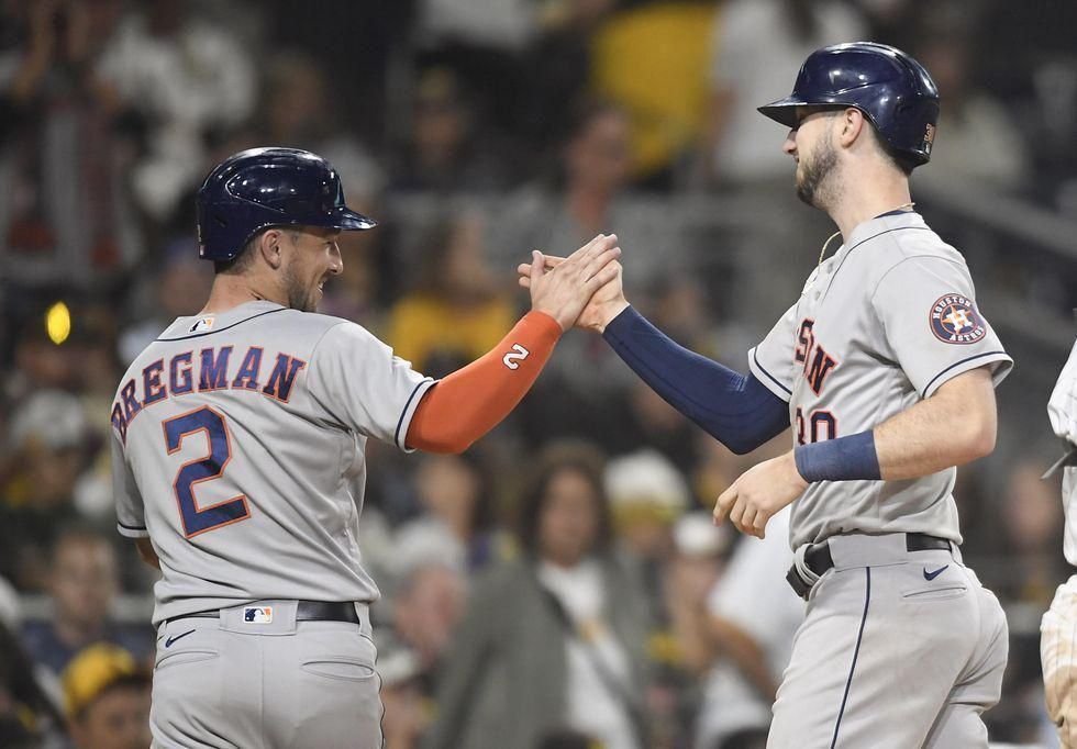 Houston Astros' Alex Bregman and Kyle Tucker