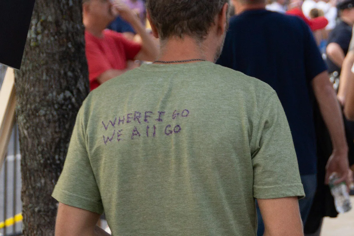 QAnon believer's shirt 