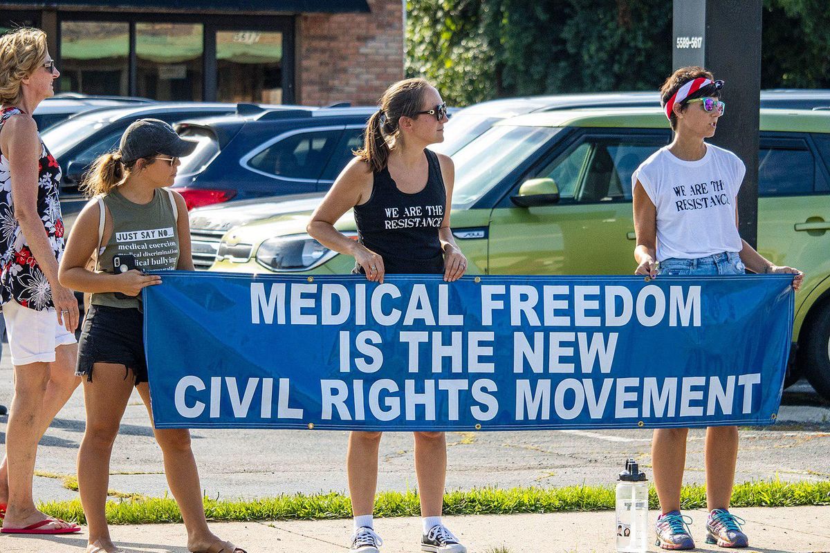 Anti-mask and vax protest