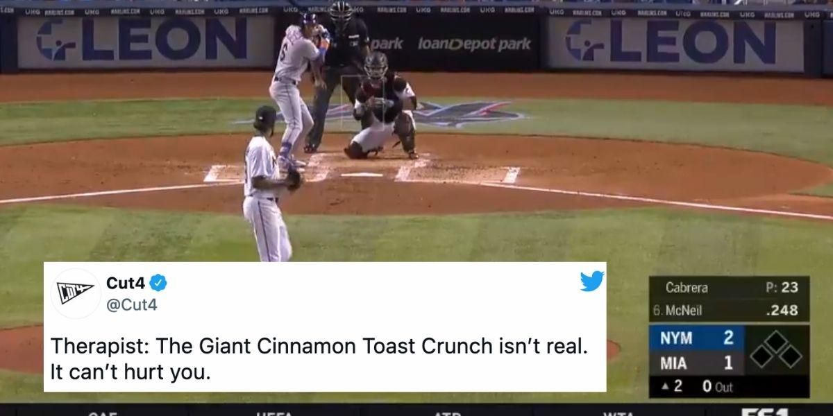 Cinnamon Toast Crunch Mascot Sits Behind Home Plate VIDEO Comic Sands