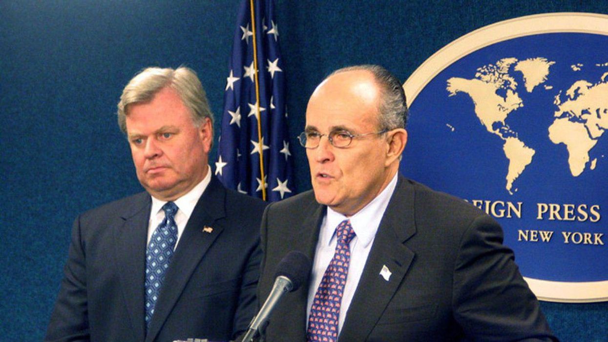 Rudy Giuliani at a post-september 11, 2001, press briefing.