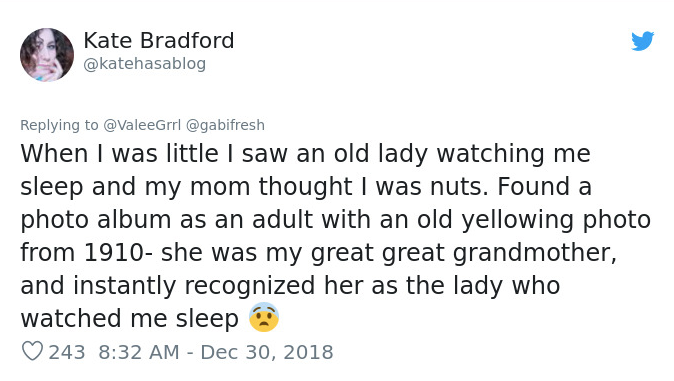 lady watching her sleep was her great great grandmother