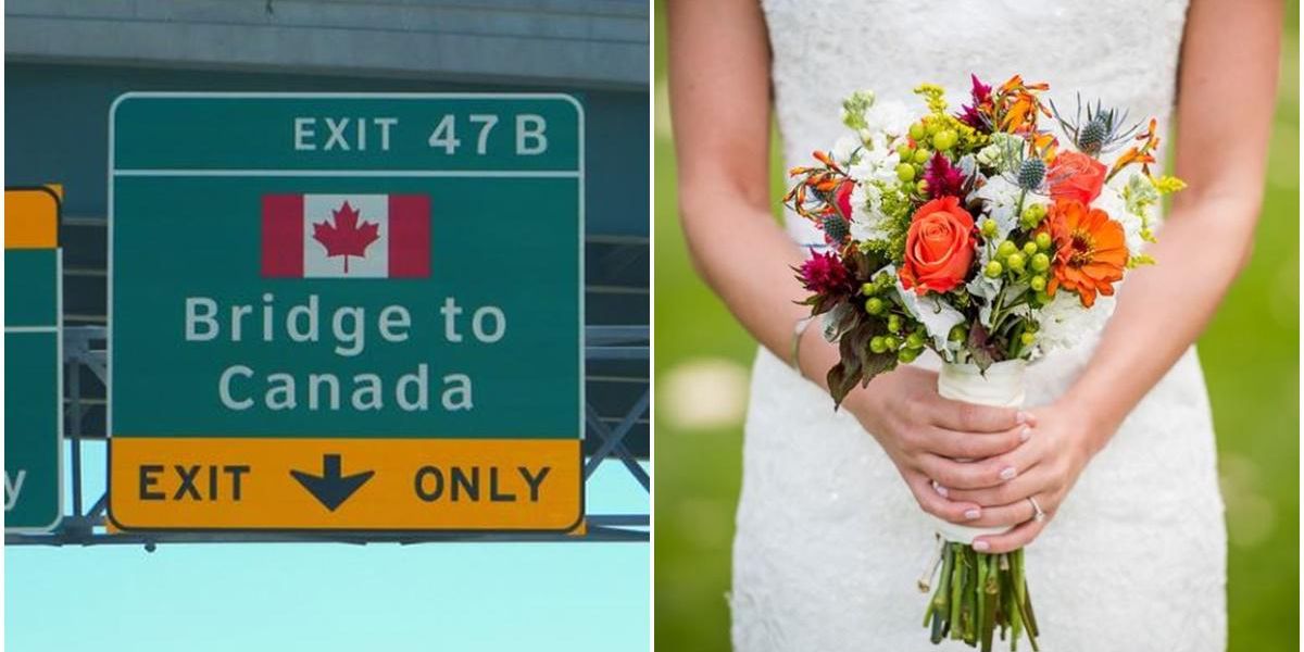 A couple had a wedding on the U.S.-Canada border so her grandmother ...