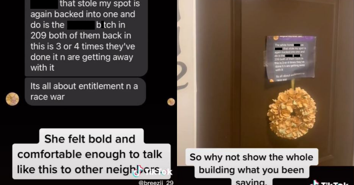 Fed-Up TikToker Displays Neighbor's Racist Facebook Messages All Around Apartment Complex