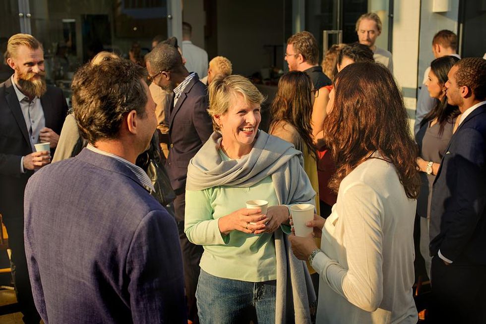 Group of professionals at a networking event