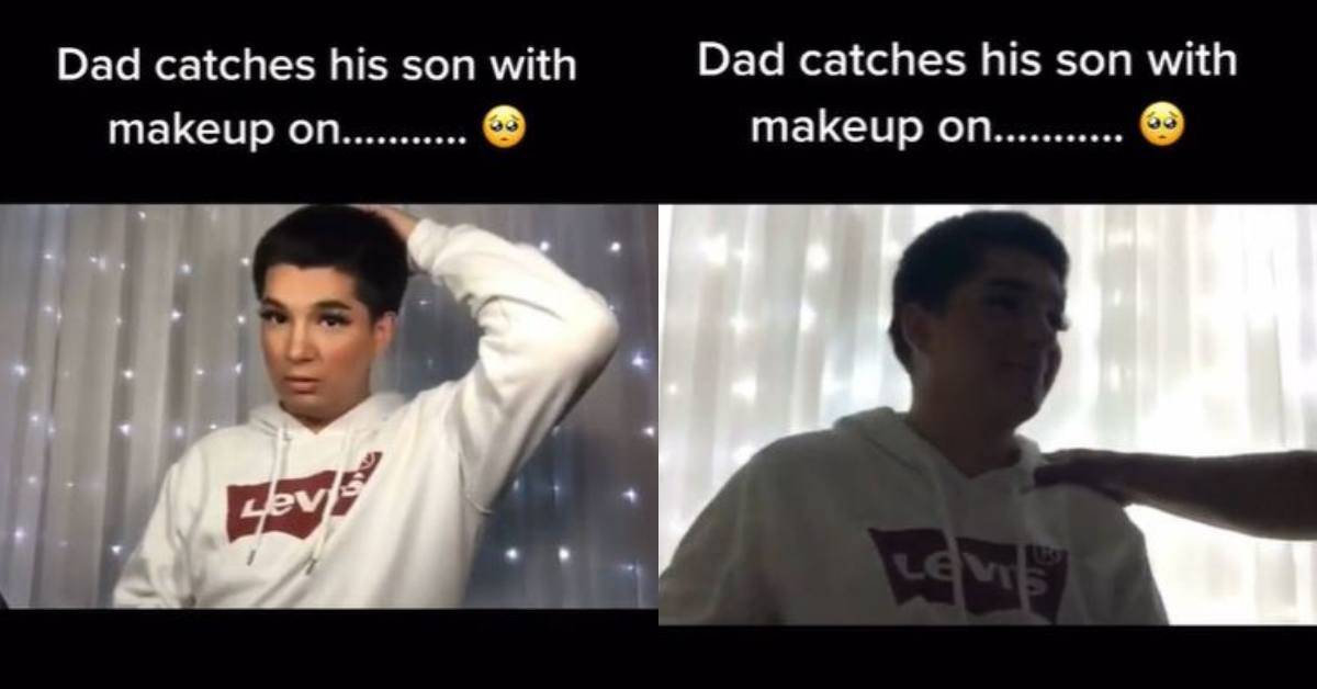 Dad Catches His Son Putting On Makeup In Viral TikTok Video—And His Reaction Is Everything