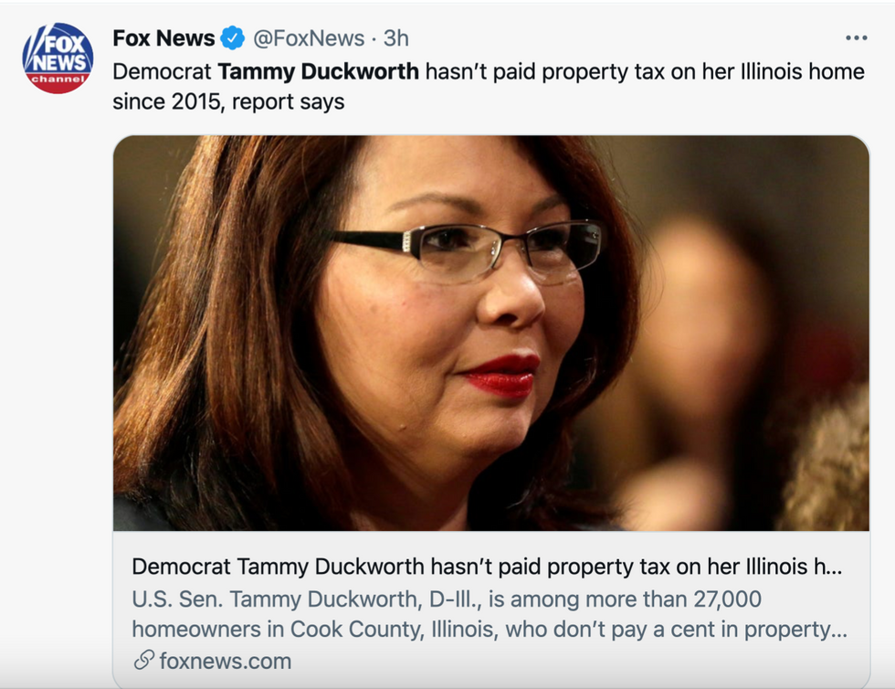 Fox News So Mad Tammy Duckworth Gets Veterans Tax Break Like Some Kind Of Veteran Wonkette 