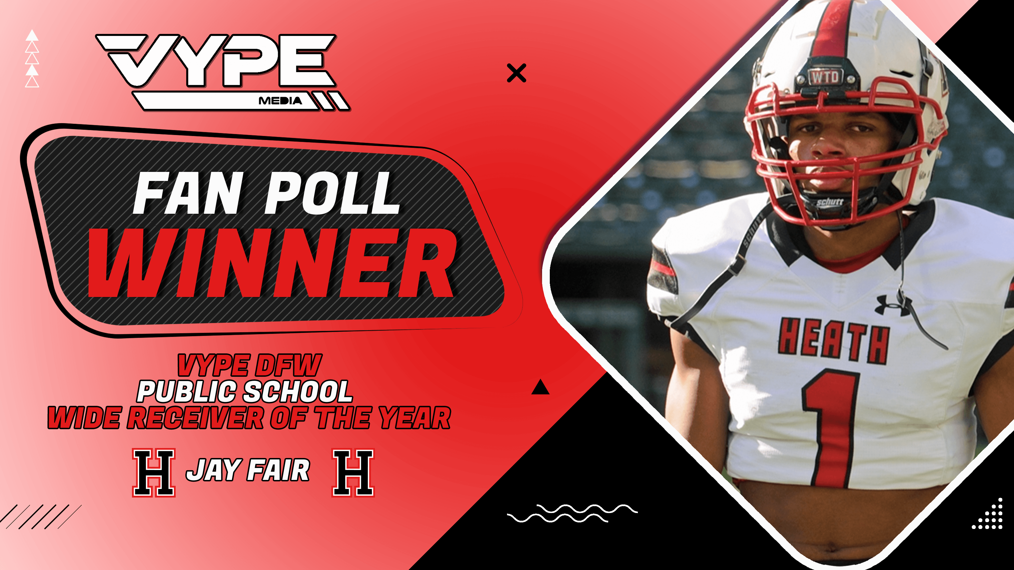 VYPE DFW Public School Wide Receiver of the Year Fan Poll Winner: Rockwall-Heath Jay Fair