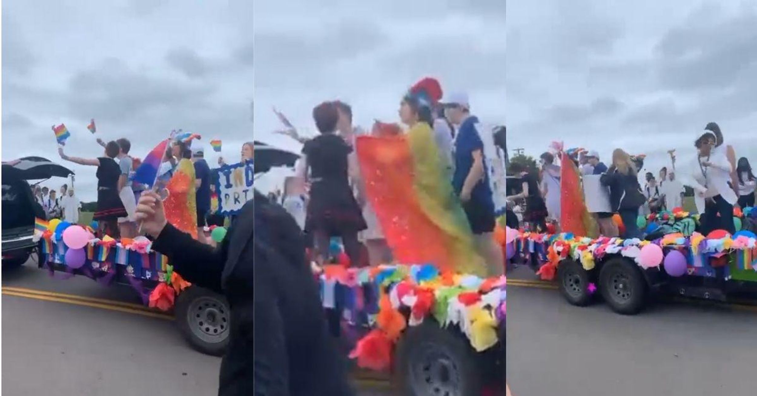'Moms For Liberty' Group Melts Down Over 'Groping' On Homecoming Float After Two Girls Kiss