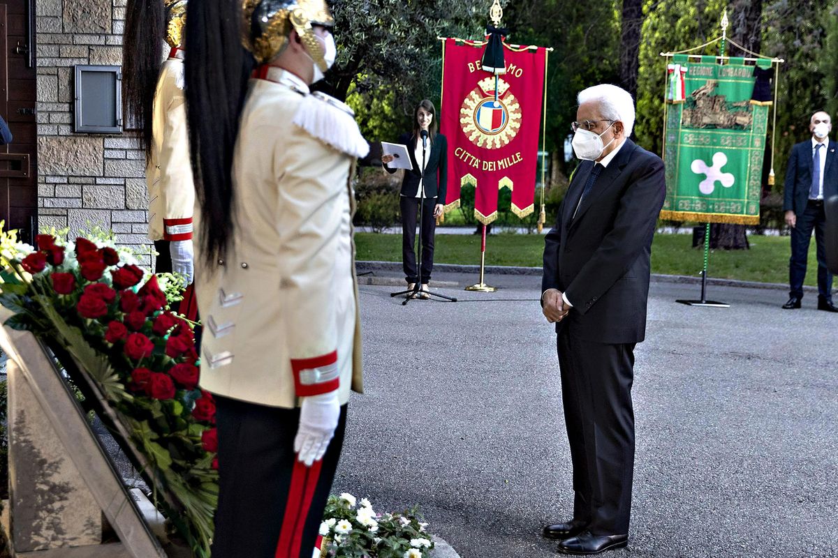 mattarella covid vittime bergamo