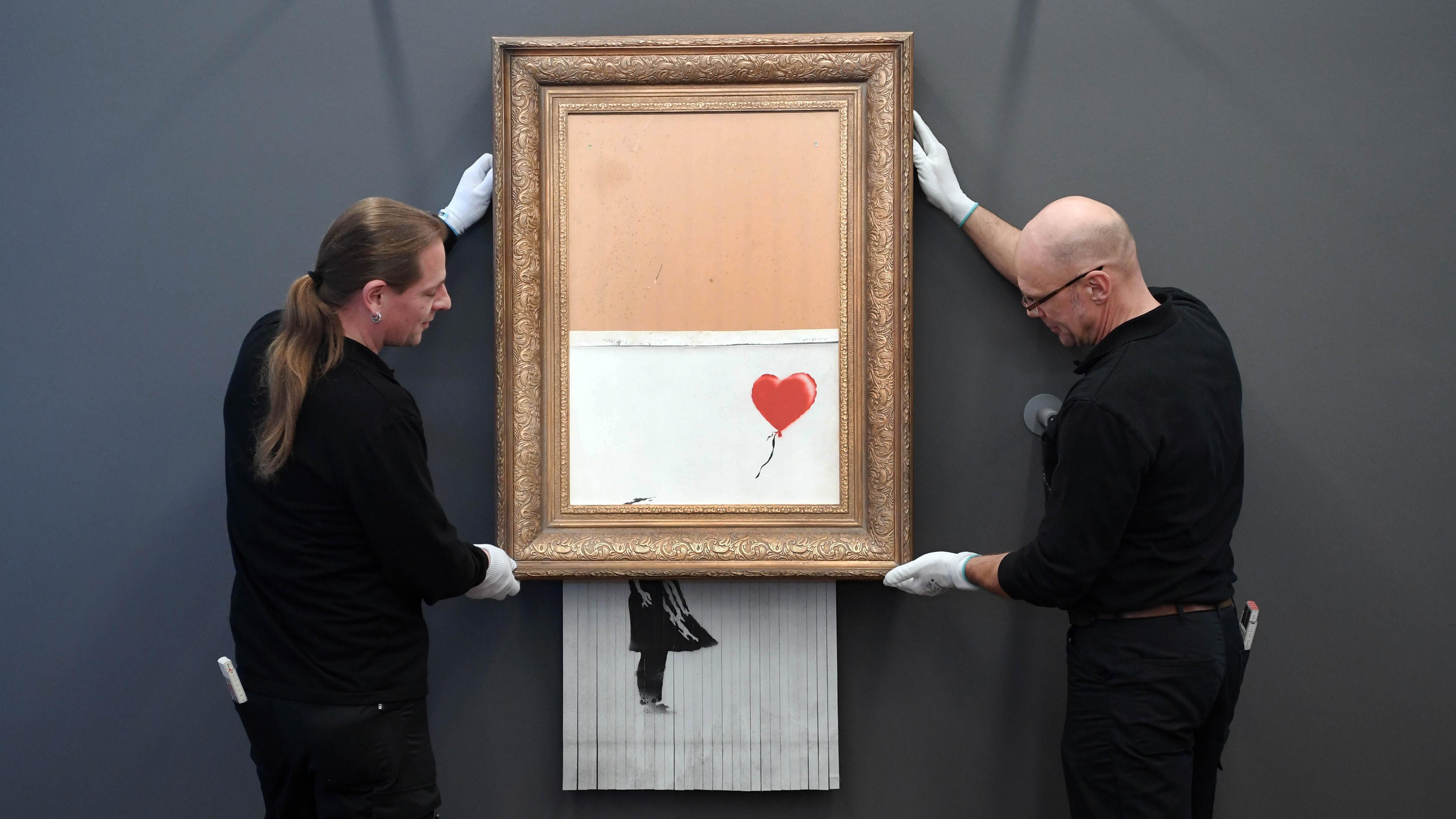 Banksy painting deals shredded