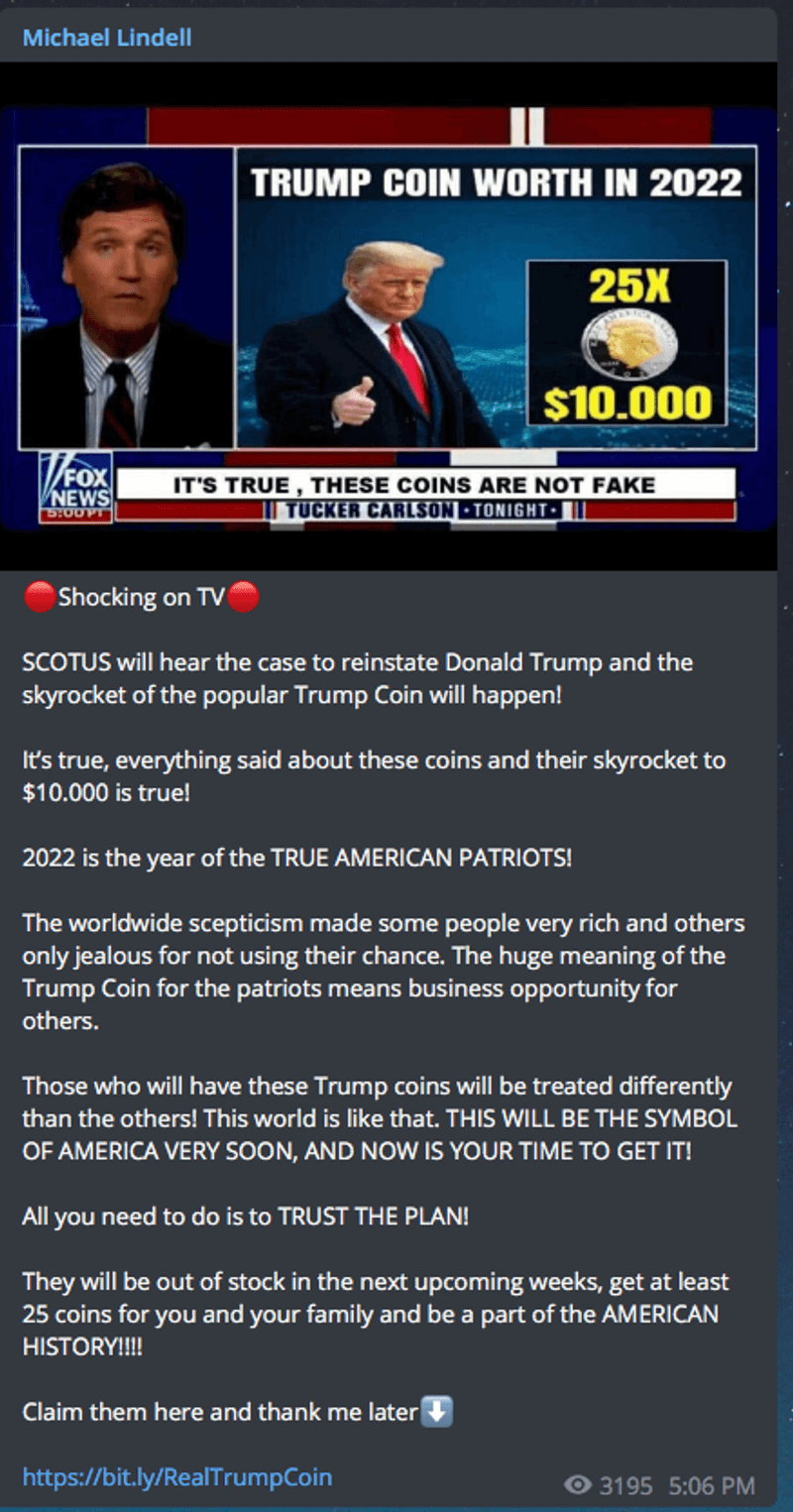 Telegram users are being sold fake trump coins - Upworthy