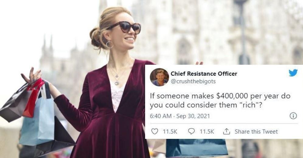 A guy asked if $400k a year makes you rich, sparking off a great debate on wealth in America