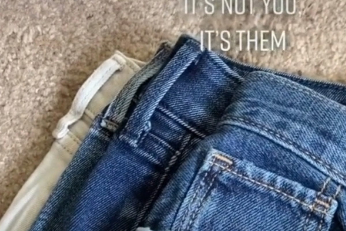 Woman shares on tiktok the huge difference in size 14 jeans Old Navy