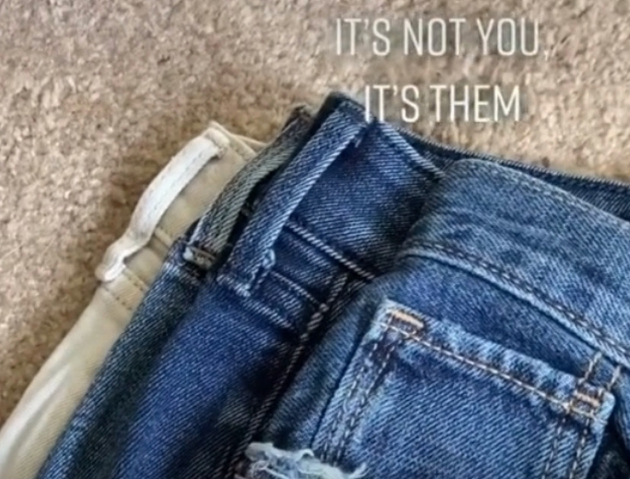 Womans viral Tiktok shows the huge difference in size 14 jeans, all from Old Navy pic
