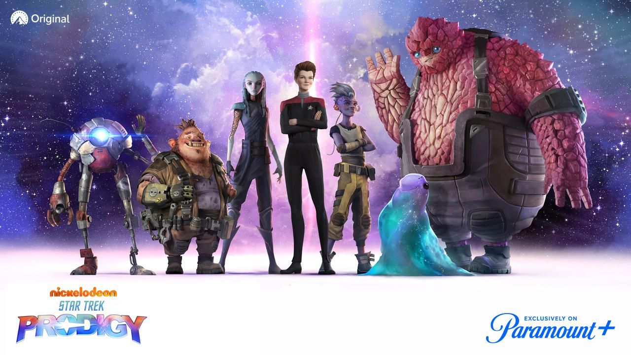 The animated characters of Star Trek Prodigy standing next to each other