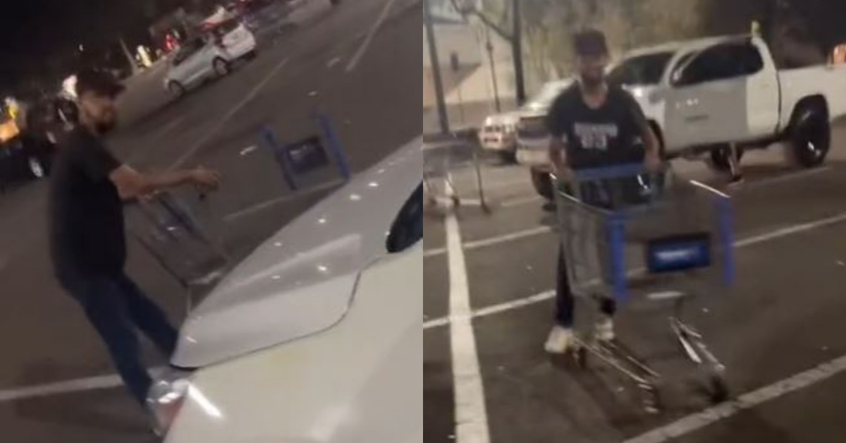 Man Melts Down And Slams Shopping Cart Into Woman's Car After She Rejects Him In Parking Lot