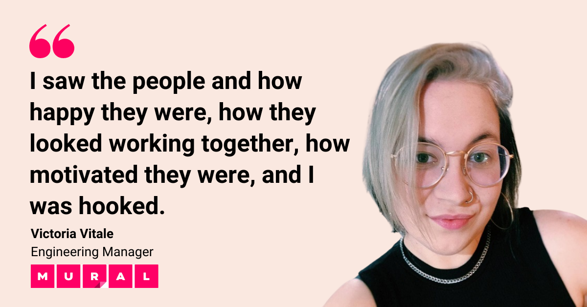 Blog post banner with quote from Victoria Vitale, Engineering Manager at MURAL