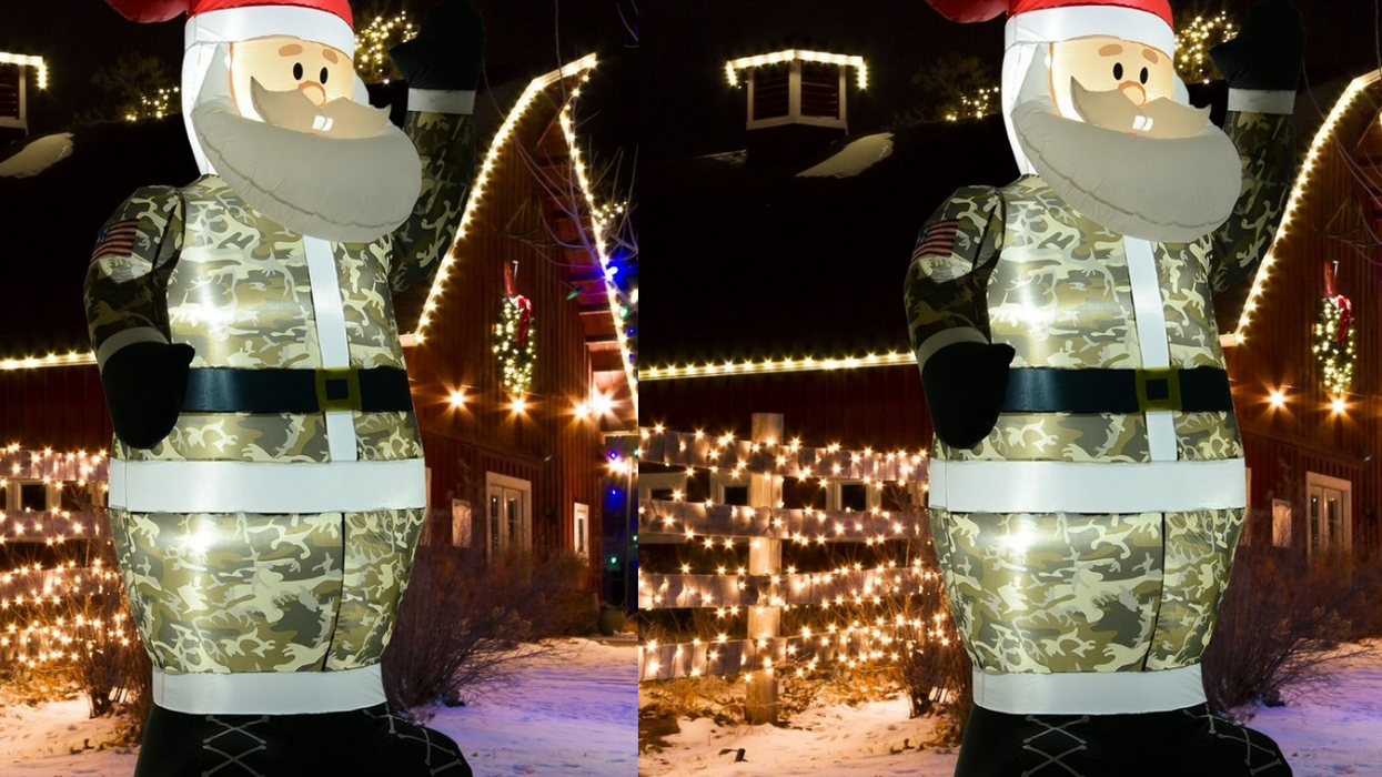This 8-foot Santa Claus dressed in camo inflatable is perfect for this year's Christmas display