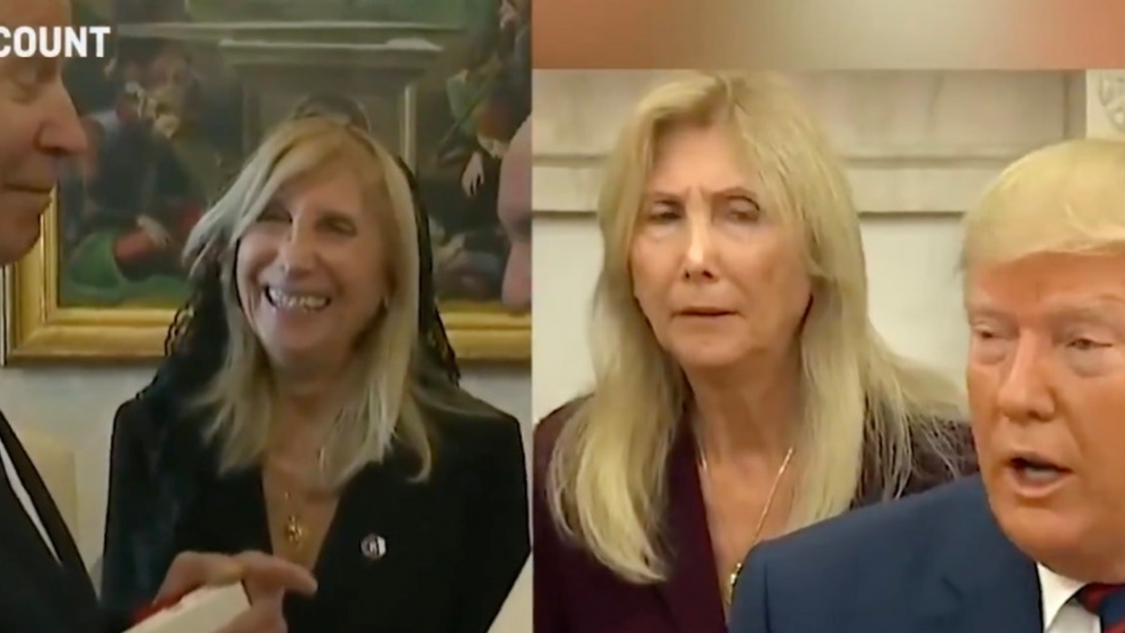Rome Translator's Facial Expression Contrasts Biden And Trump
