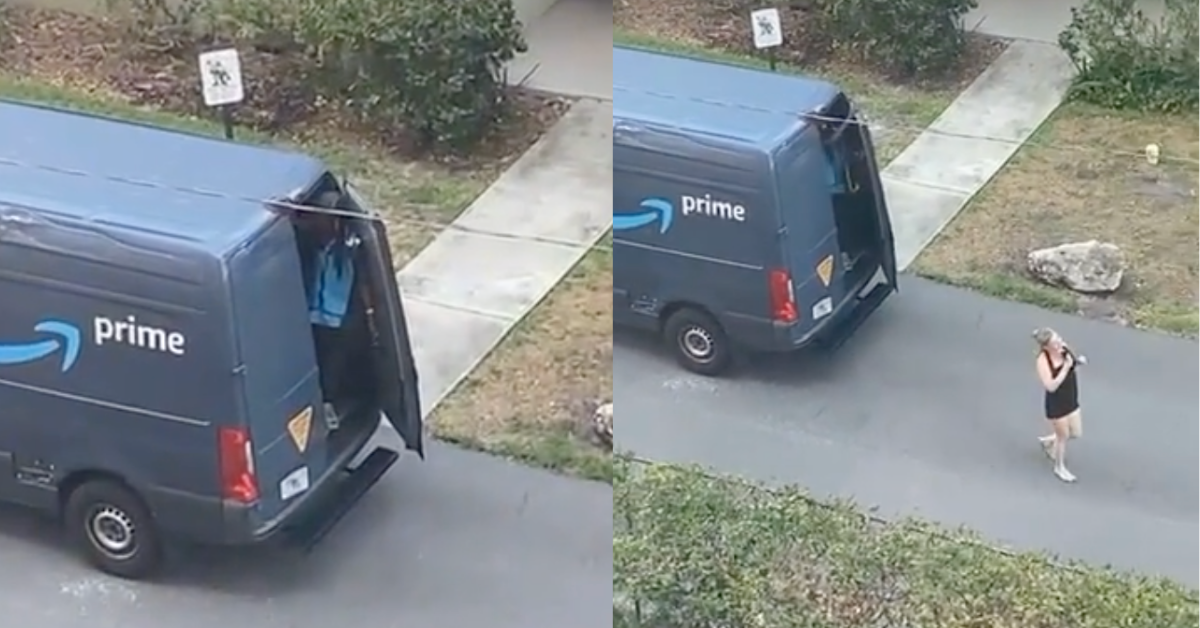 Amazon Worker Reportedly Fired After Video Of Woman Leaving Back Of His Van Goes Viral On TikTok