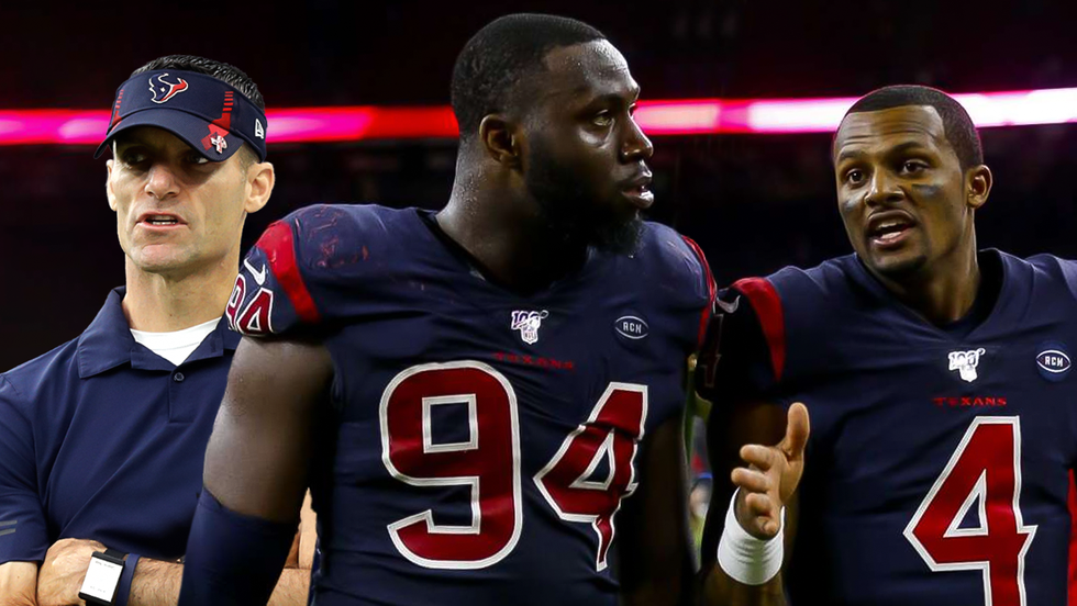 Texans Nick Caserio, Charles Omenihu, Deshaun Watson