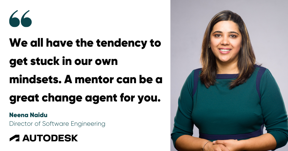 Blog post header with quote from Neena Naidu, Director of Software Engineering at Autodesk