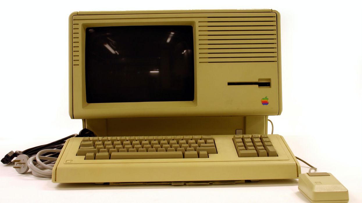 Apple Lisa 2 computer on a white background