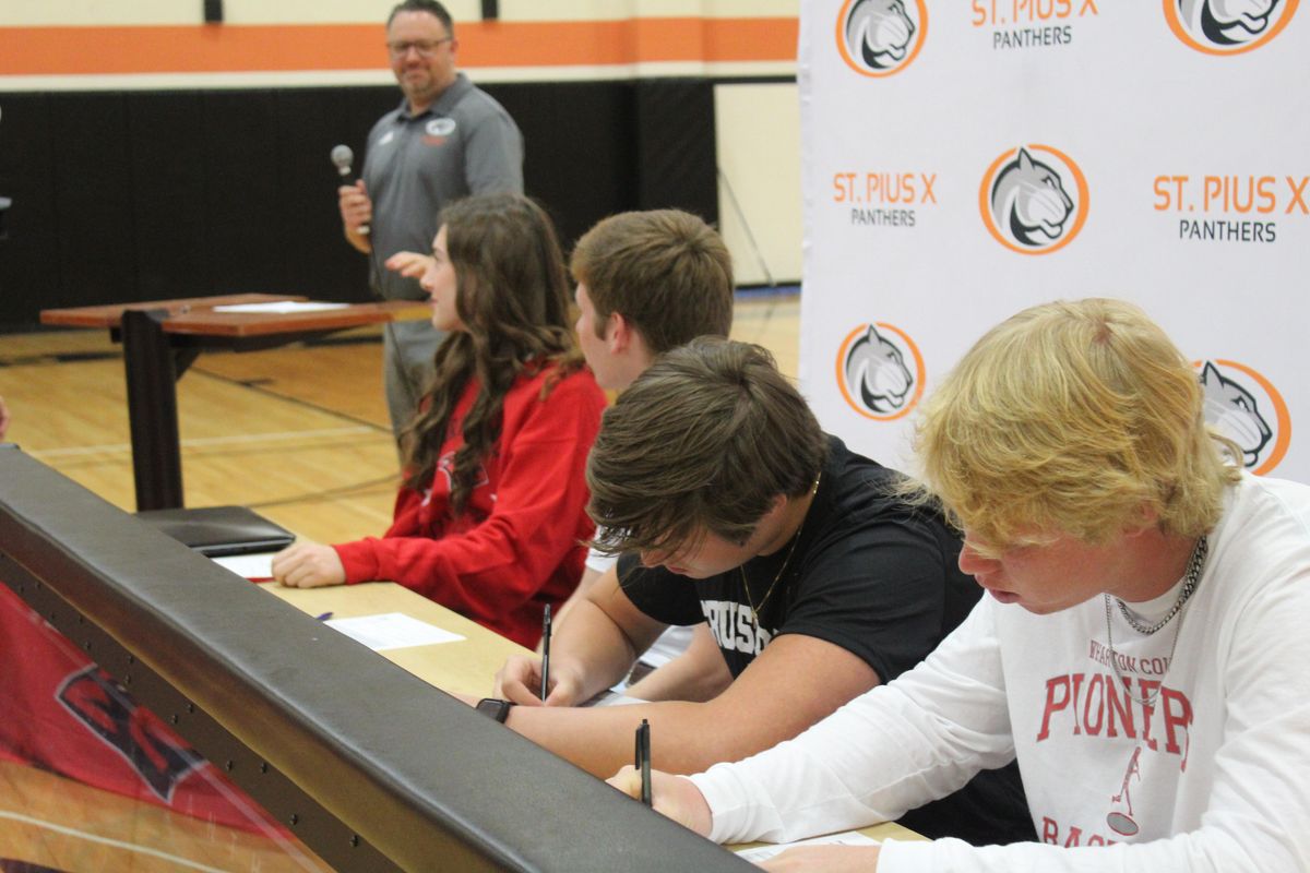 Four St. Pius X student-athletes sign on November's National Signing Day