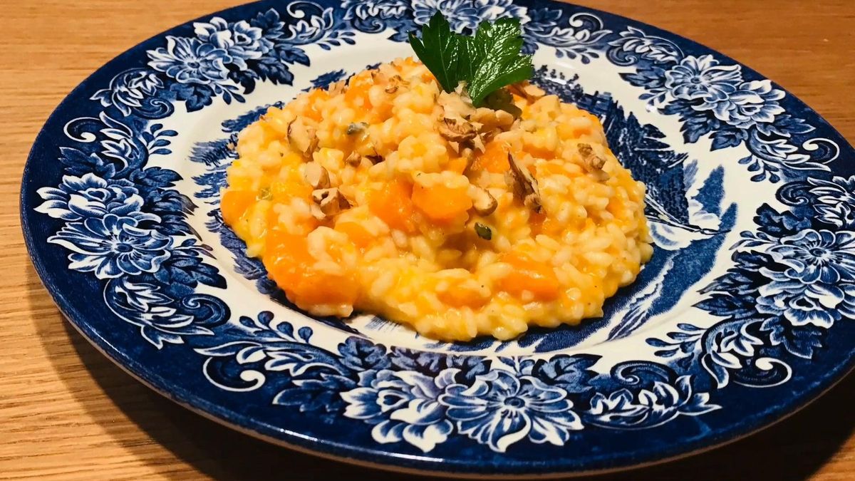 Cuciniamo insieme: risotto zucca, gorgonzola e noci
