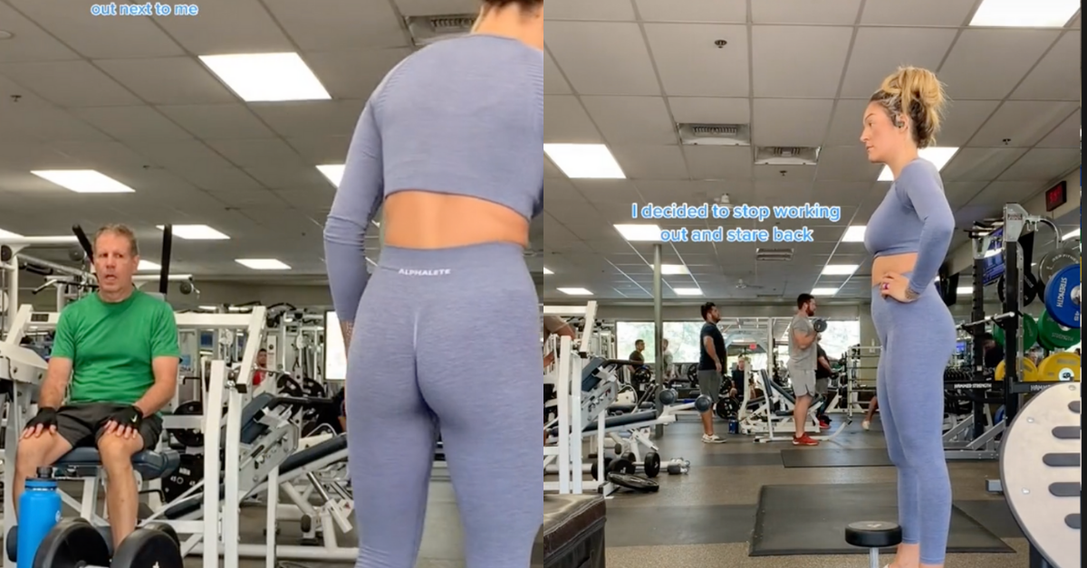 Fed Up Woman At Gym Makes 'Creepy Old Guy' Regret Constantly Staring At Her In Viral Tik Tok