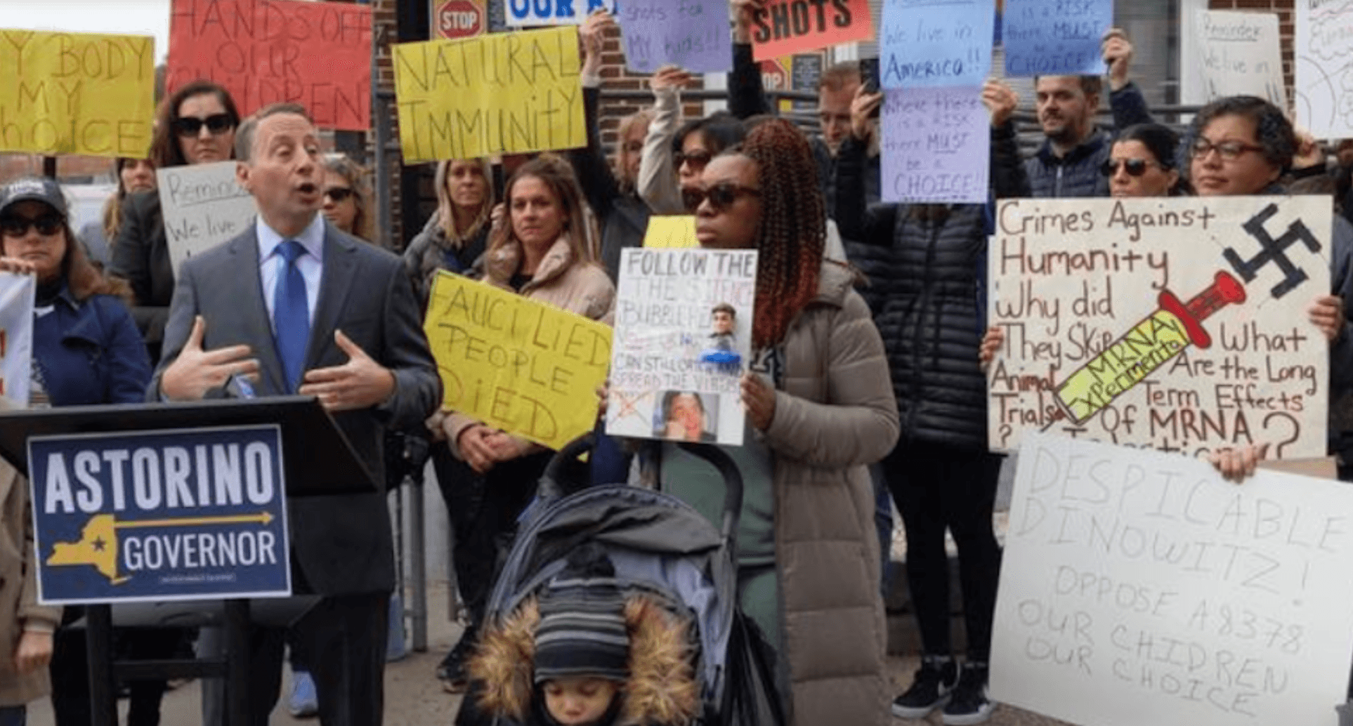 Anti-Vax Anti-Semitism: Swastika Seen At Mandate Protest With GOP Candidate