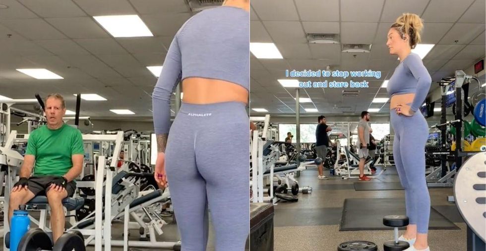 This 'creepy' guy wouldn't stop staring at her at the gym. She knew exactly what to do next.