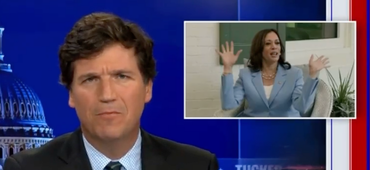 Tucker Sparks Outrage After Absurdly Claiming Kamala Harris 'Is Not From This Country'