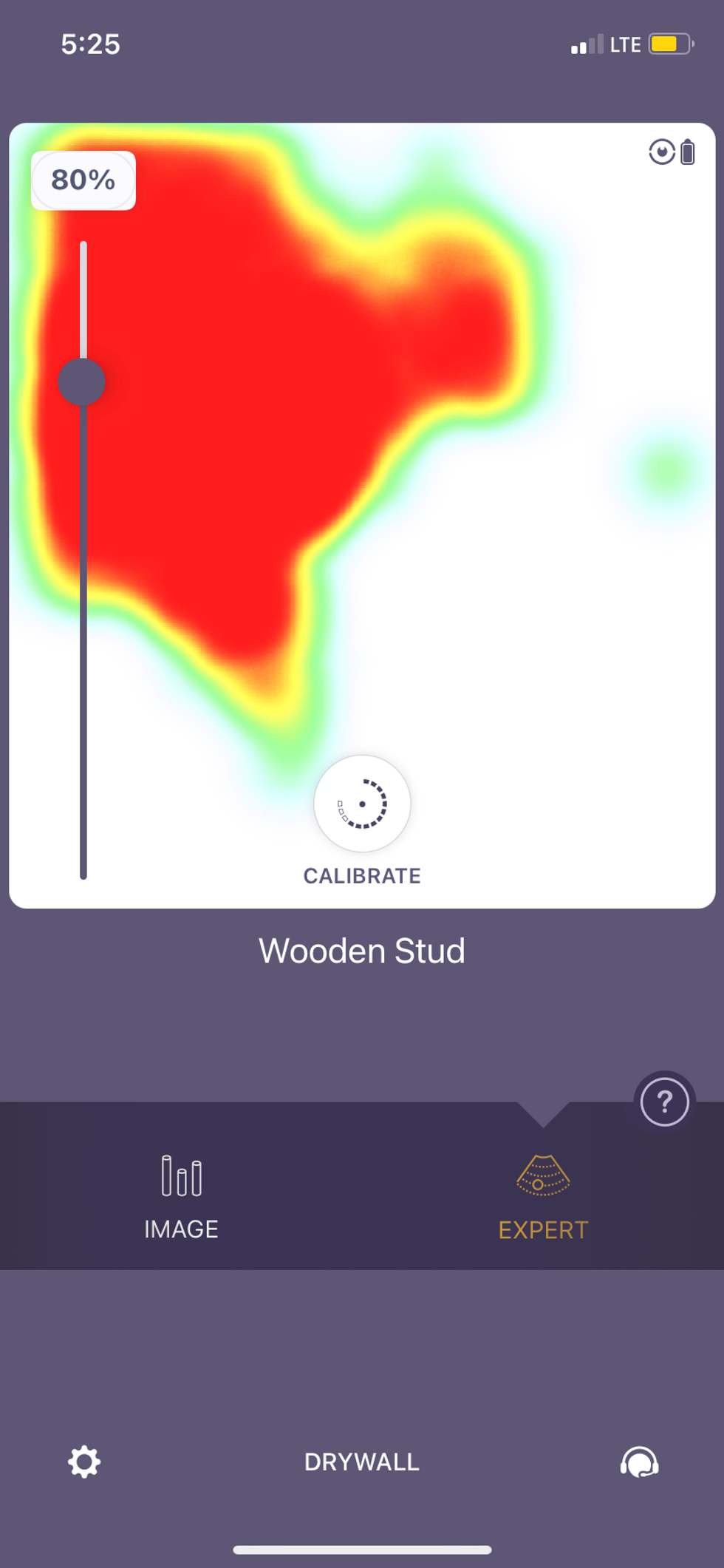 Screenshot of expert mode in Walabot app for Walabot DIY 2 visual stud finder