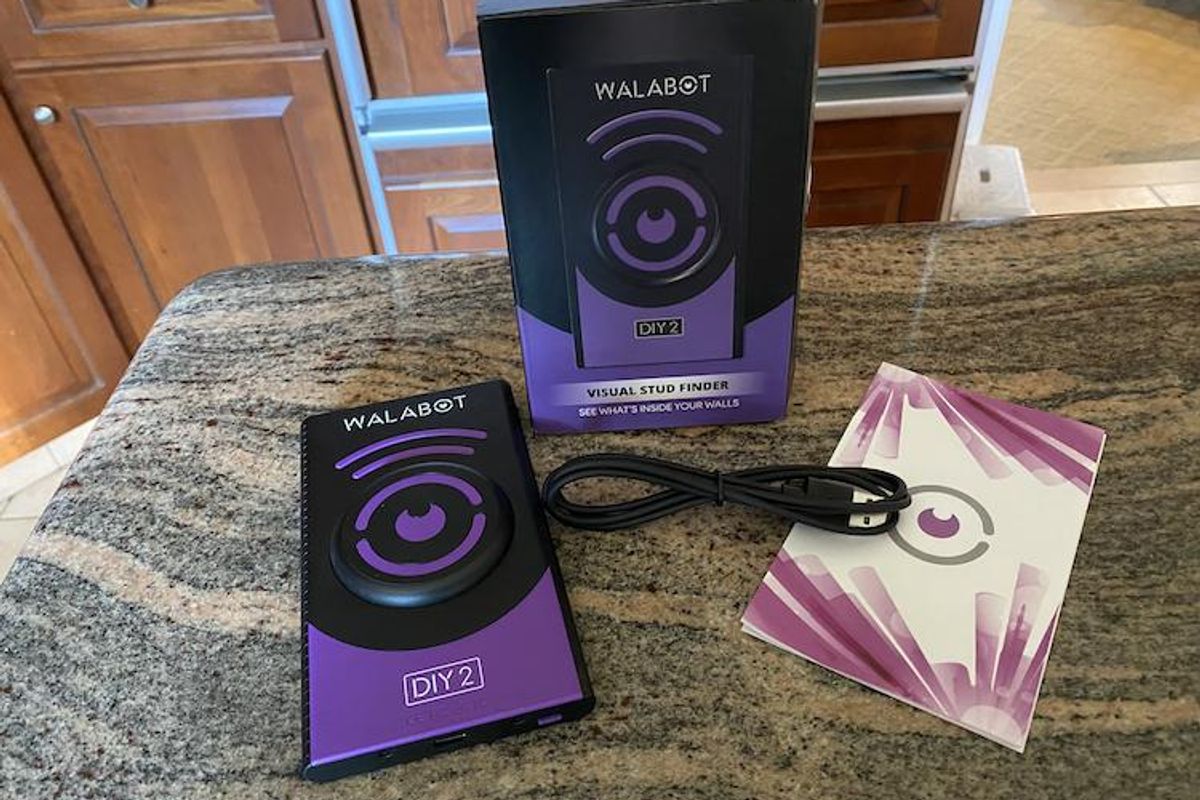 Walabot DIY 2 Visual Stud Finder unboxed on a counter