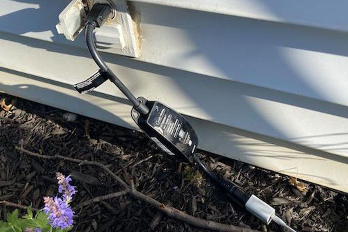 Lutron Outdoor Smart Plug outside.