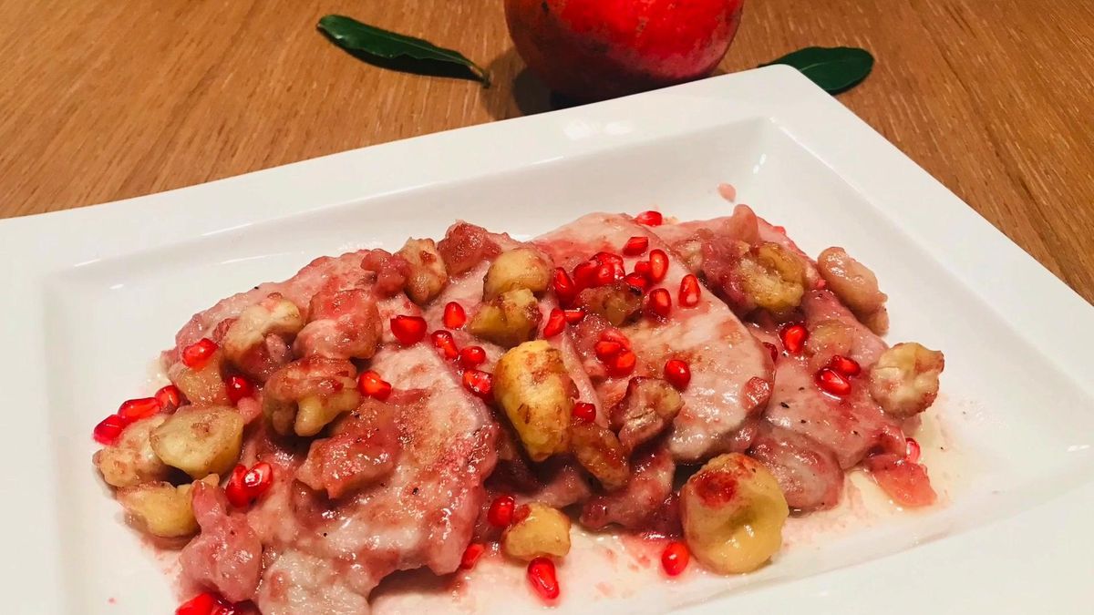 Cuciniamo insieme: scaloppine con castagne e melagrana