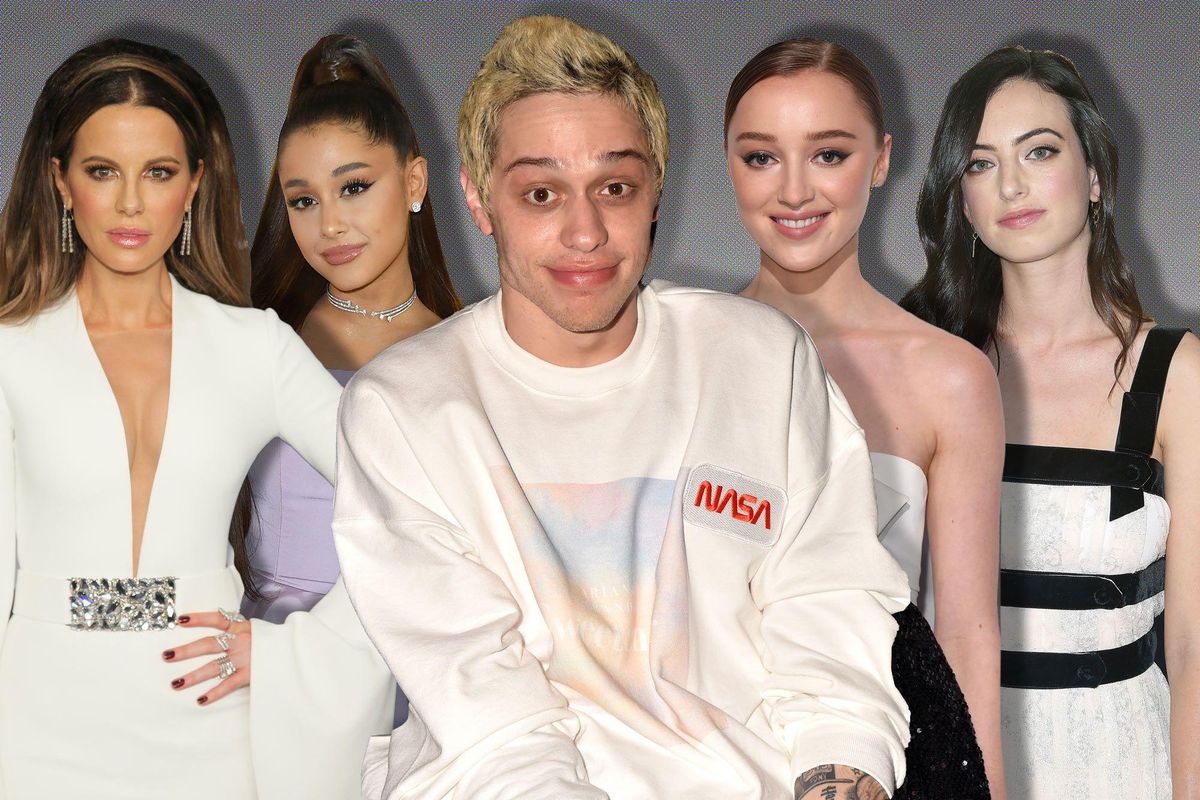 Pete Davidson with Kate Beckinsale, Ariana Grande, Phoebe Dynevor, Cazzie David